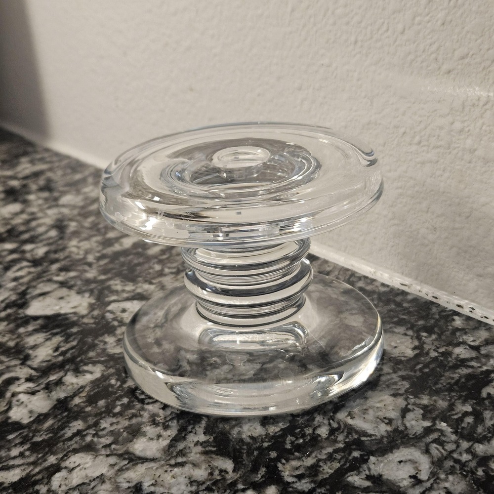 Elegant ‎ minamilist Clear Glass Candlestick Holder
